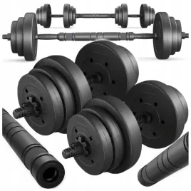hantle-regulowane-bitumiczne-z-gryfem-20kg-zestaw-hantli-2x10kg