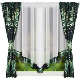 firanka-woal-zaslony-tropikalne-zielone-liscie-komplet-160x400
