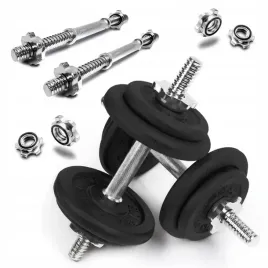 hantle-zeliwne-2x10-kg-gryfy-28-mm-regulowane-talerze-zestaw-20kg