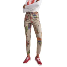 spodnie-damskie-desigual-tropi-brazowe-w-kwiaty