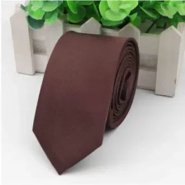 elegancki-krawat-meski-waski-gladki-brazowy