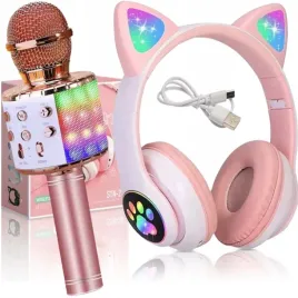zestaw-sluchawki-nauszne-dla-dzieci-kocie-uszy-mikrofon-karaoke