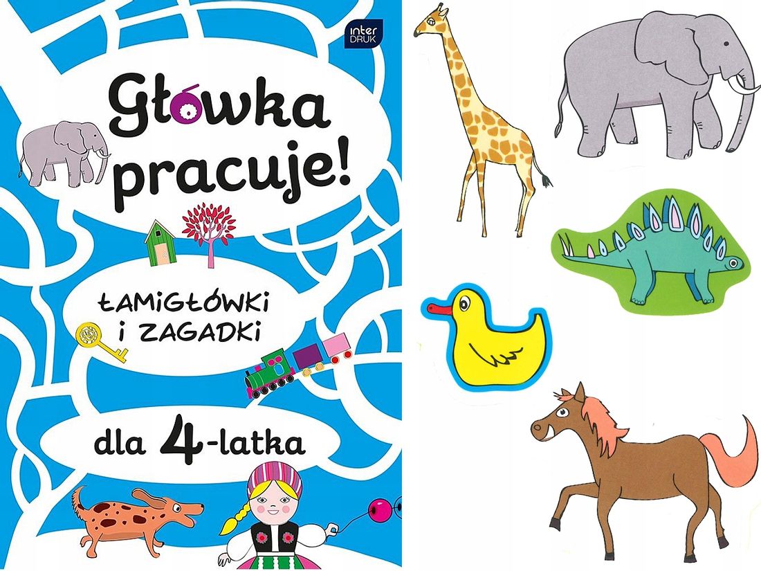 Główka PRACUJE Łamigłówki KOLOROWANKA dla 4-latka - ERLI.pl