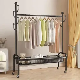 wieszak-stojacy-czarny-100-cm-z-polka-i-5-haczykami-na-kolkach-garderoba