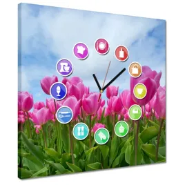 zegary-40x40-tulipany-kwiaty-kwiatki