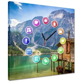zegary-40x40-drewniany-domek-w-gorach