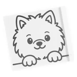 naklejka-pies-w-aucie-pomeranian-z-lapkami-na-samochod-do-auta