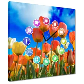 zegary-40x40-kolorowe-tulipany-kwiaty