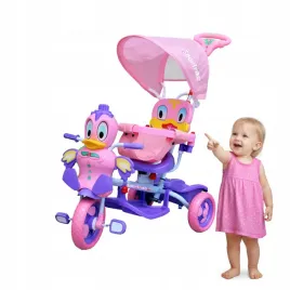 rowerek-trojkolowy-dla-dzieci-kaczka-z-dzwiekami-daszek-barierka