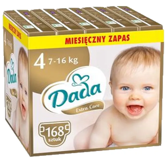 PIELUSZKI DADA PAMPERSY EXTRA CARE 4 MAXI 4x42=168 sztuk !!!!!!!
