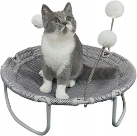 legowisko-dla-kota-hamak-wiszacy-z-kulkami-do-zabawy-45x15cm-szary