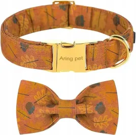 obroza-materialowa-dla-psa-z-kokarda-rozmiar-s-regulowana-w-lisci-klonu