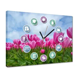 zegary-40x30-tulipany-kwiaty-kwiatki