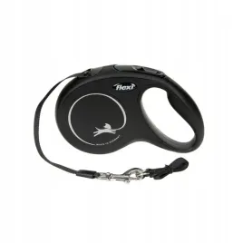 flexi-new-classic-m-tasma-5m-czarny-do-25kg