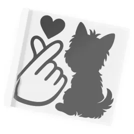 naklejka-na-auto-pies-yorkshire-terrier-z-sercem-i-gestem-dloni