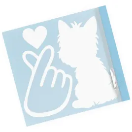 naklejka-na-auto-pies-yorkshire-terrier-z-sercem-i-gestem-dloni