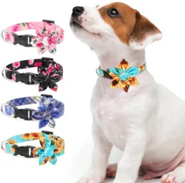 obroza-dla-psa-regulowana-niebieska-z-kokardka-rozmiar-xl