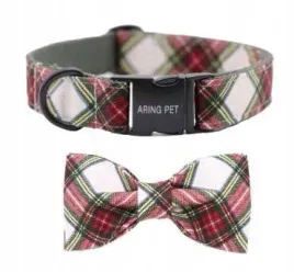 obroza-materialowa-dla-psa-z-kokarda-rozmiar-l-regulowana-zielona-krata