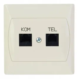 ospel-akcent-gniazdo-komputerowo-telefoniczne-rj45-kat-5e-rj11-bezowy