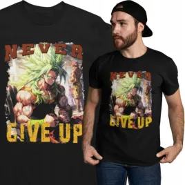 meska-koszulka-dragon-ball-z-broly-never-give-up-anime-manga-silownia