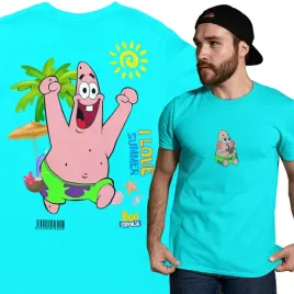 meska-koszulka-casual-na-lato-spongebob-i-love-summer-patryk-rozgwiazda