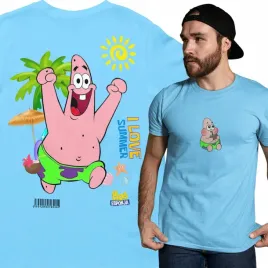 meska-koszulka-casual-na-lato-spongebob-i-love-summer-patryk-rozgwiazda