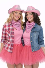 zestaw-stroj-kowbojki-damski-3el-zes661-rozowa-tutu-40cm-kapelusz-bandanka