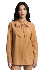 koszula-damska-stefanel-camicia-brazowa-w-paski-i-wiazaniem-z-przodu