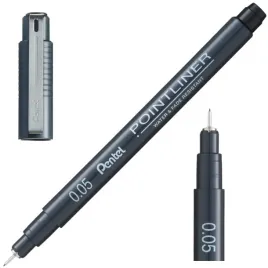 cienkopis-czarny-kreslarski-kalibrowany-precyzyjny-pentel-pointliner-005mm