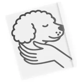naklejka-pies-poodle-glowa-w-dloniach-wycinana-z-folii-bez-tla