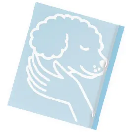 naklejka-pies-poodle-glowa-w-dloniach-wycinana-z-folii-bez-tla