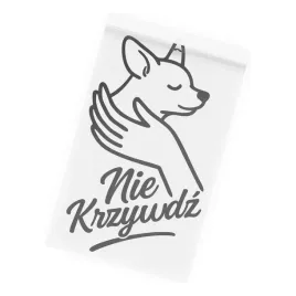 naklejka-pies-chihuahua-w-dloni-i-napis-nie-krzywdz-wycinana-z-folii