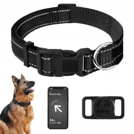 obroza-dla-psa-z-uchwytem-airtag-czarna-m-35-60-cm-regulowana-i-odblaskowa