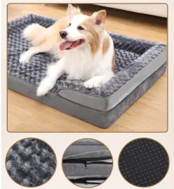 ksiia-legowisko-dla-psow-srednich-wodoodporne-szare-zdejmowane