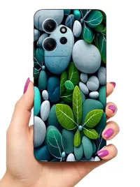 etui-case-do-xiaomi-redmi-note-12-12-4g-kamienie-liscie-wzorki