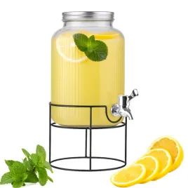 sloj-z-kranikiem-na-stojaku-szklany-55l-do-lemoniady-sokow-napojow-prazkow
