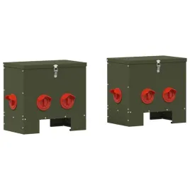 karmnik-dla-kur-2-pcs-zielony-oliwkowy-405-x-25-x-38-cm