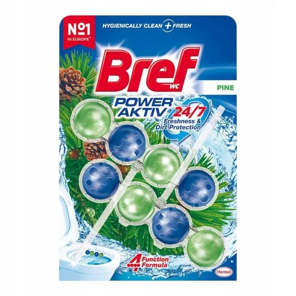Kostki zawieszki do wc toalety Bref Power Aktiv Pine 2x50g sosna