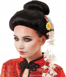 czarna-kobieca-peruka-syntetyczna-geisha-z-kwiatami-i-kokiem-dlugosc-20cm