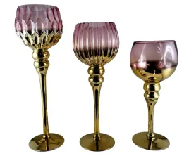 kpl-3-kielichow-szklanych-rozowo-zlotych-30-35-40cm