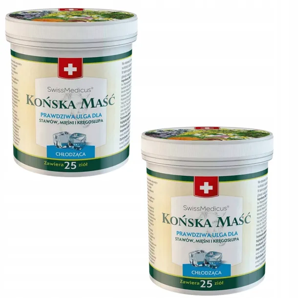 Szwajcarska Końska Maść Chłodząca 500 ml SwissMedicus ulga dla stawów x2
