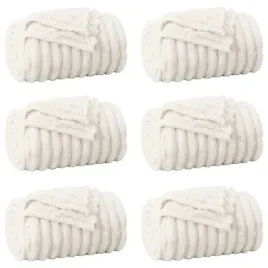 koce-narzutowe-6-pcs-kremowy-150-x-130-cm-polar