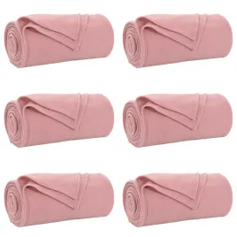 koce-narzutowe-6-pcs-rozowy-240-x-220-cm-polar