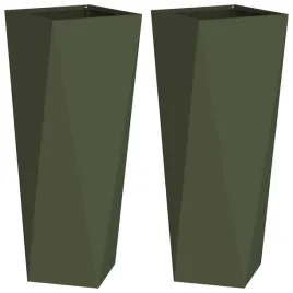 donica-2-pcs-zielony-oliwkowy-30-x-30-x-75-cm-stal