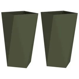 donica-2-pcs-zielony-oliwkowy-40-x-40-x-75-cm-stal