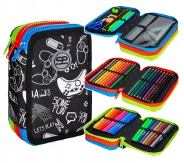 coolpack-piornik-3-komory-z-wyposazeniem-kredki-olowki-mazaki-dla-gracza