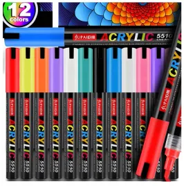 markery-akrylowe-zestaw-12-sztuk-pisaki-flamastry-mazaki-jupai-wodoodporne