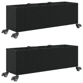 donice-ogrodowe-z-kolkami-2-szt-czarne-107x32x38-cm