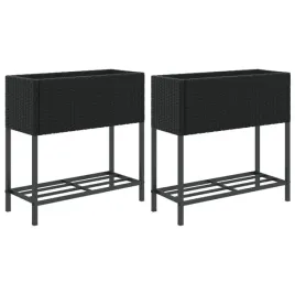 donice-ogrodowe-z-polka-2-szt-czarne-70x28x70-cm-polirattan