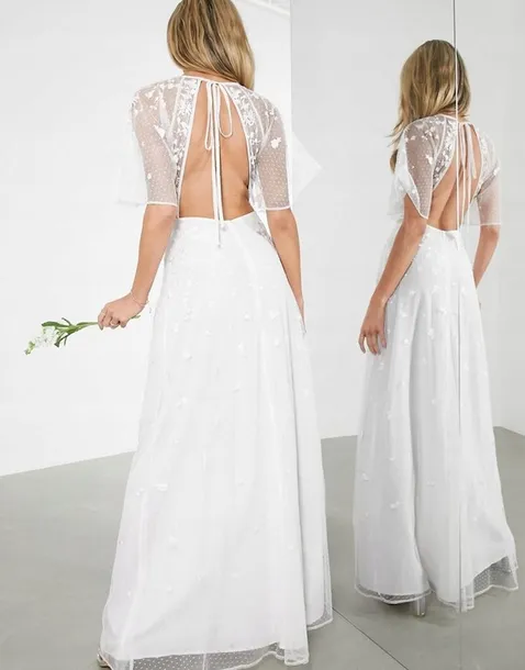 Asos Edition SUKNIA ŚLUBNA ANNIE ODKRYTE PLECY XXJ lyf S